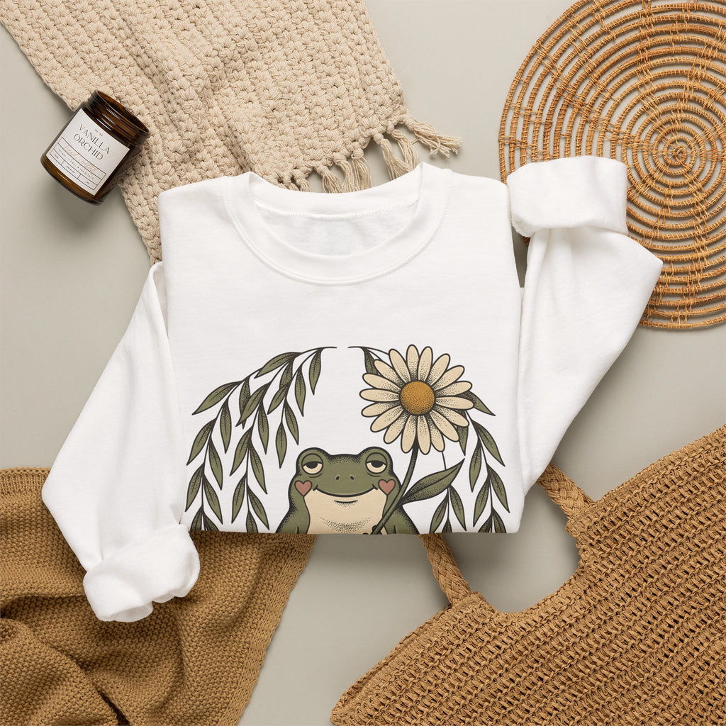 Frog Flower Cute Animal Gift Boho Toad T Sweatshirt