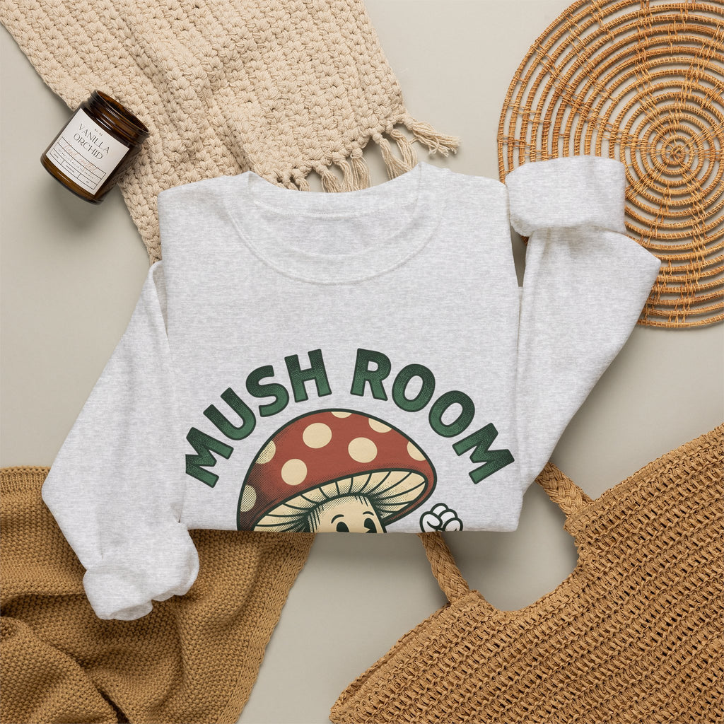 Funny Mushroom Sweatshirt Funny Outdoors Gift Women Classic Sweatshirt Toadstool Sweatshirt Humor Fan Vintage Sweatshirt Camping Graphic Hand Drawn Smiley Face