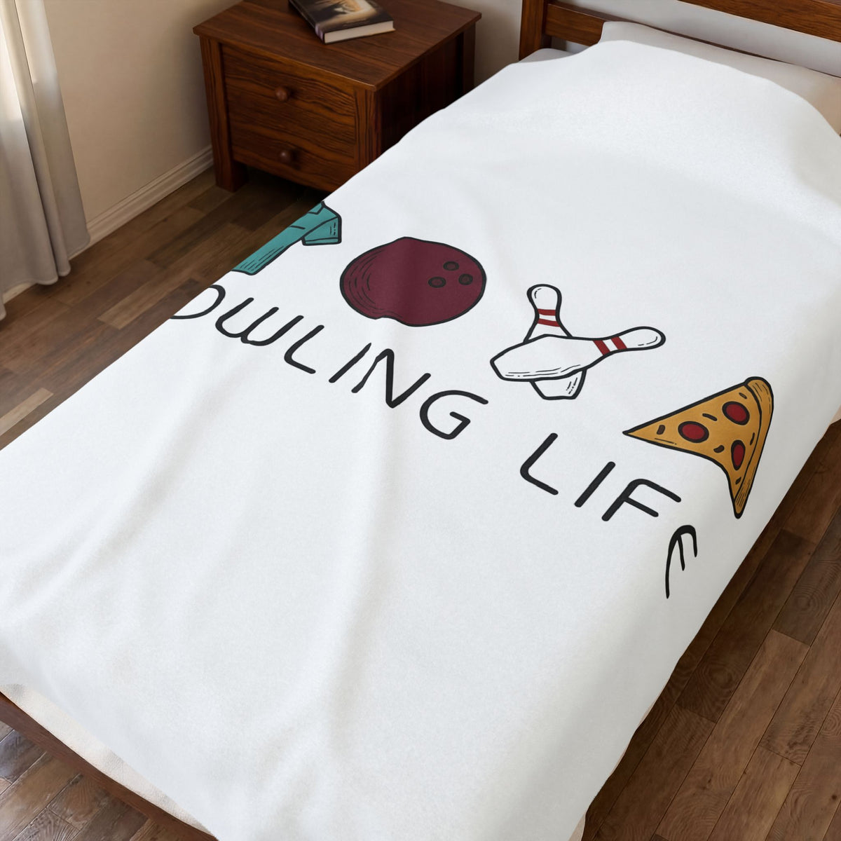 Bowling Symbols Bowling Cuisine Gift Hand Drawn Bowling Icons T Blanket