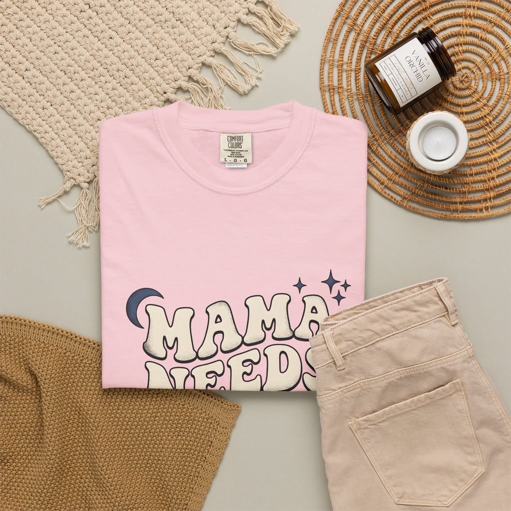 Large Bubble Text T-Shirt Moms Pajamas Gift Women Throwback T-Shirt Bubble Letter T-Shirt Motherhood Fan Retro Style T-Shirt Sleepwear Graphic