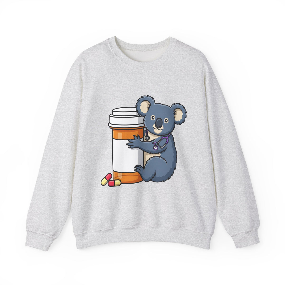 Koala Stethoscope Sweatshirt Nurses Animal Gift Women Cute Cartoon Sweatshirt Stethoscopes Sweatshirt Nurse Enthusiast Cartoonish Sweatshirt Wildlife Graphic