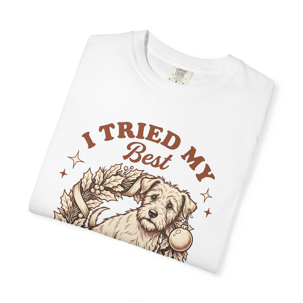 Dog Garland T-Shirt Christmas Pets Gift Women Classic T-Shirt Dog Swag T-Shirt Xmas Fan Doggy Graphic T-Shirt Doodle Bauble T-Shirt