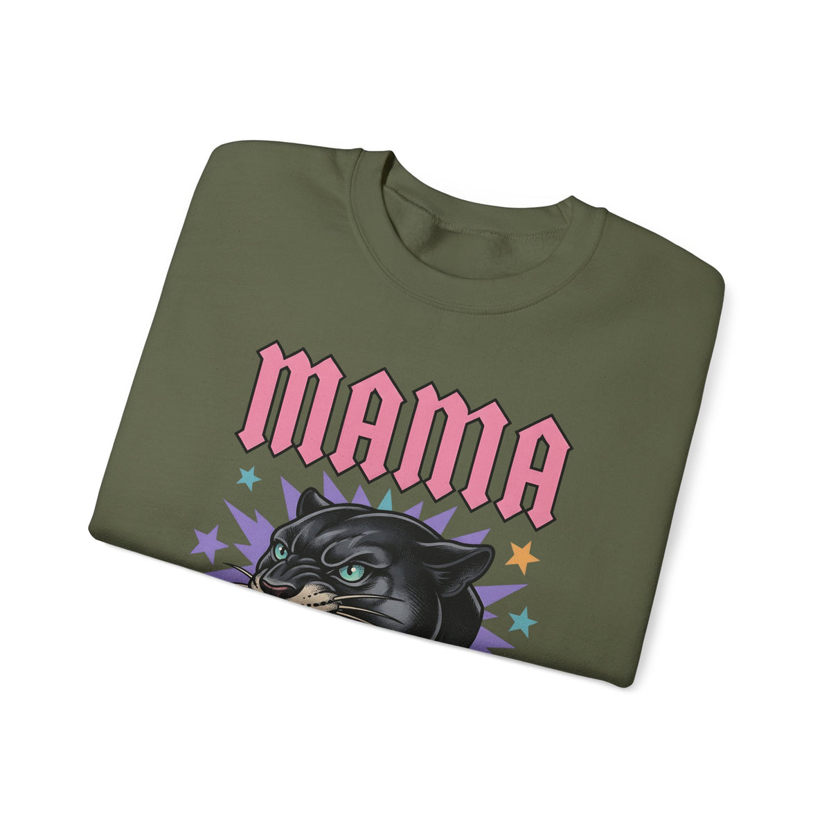 Panther Head Sweatshirt Moms Animal Gift Women Bold Sweatshirt Leopard Sweatshirt Mother Fan Graphic Design Illustration Retro Stars Sweatshirt