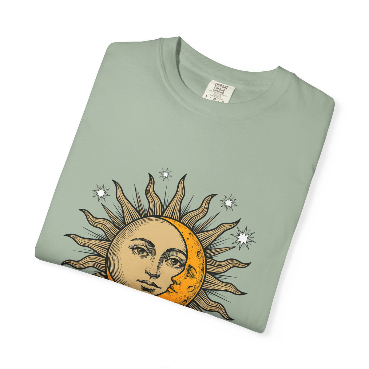 Sun Moon Faces T-Shirt Celestial Zodiac Gift Women Hippie T-Shirt Moonface T-Shirt Galaxy Fan Cosmic T-Shirt Astrology Graphic Retro Stars T-Shirt