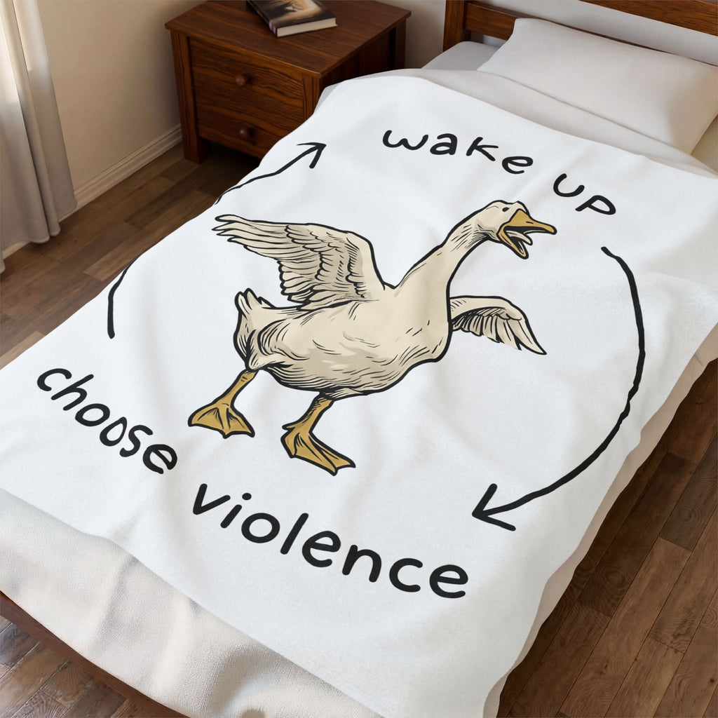 Upset Goose Blanket Funny Creatures Gift Women Graphic Blanket Goose Blanket Humor Fan Illustration Blanket Beast Graphic Ink Shafts Blanket