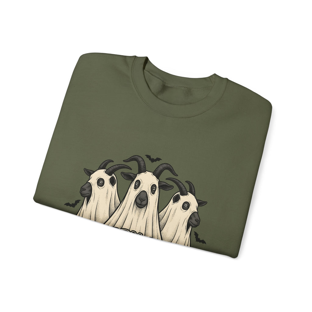 Phantom Goat Halloween Creature Gift Classic Specter Horror Fan Cryptid Monster Outline Carved Sweatshirt