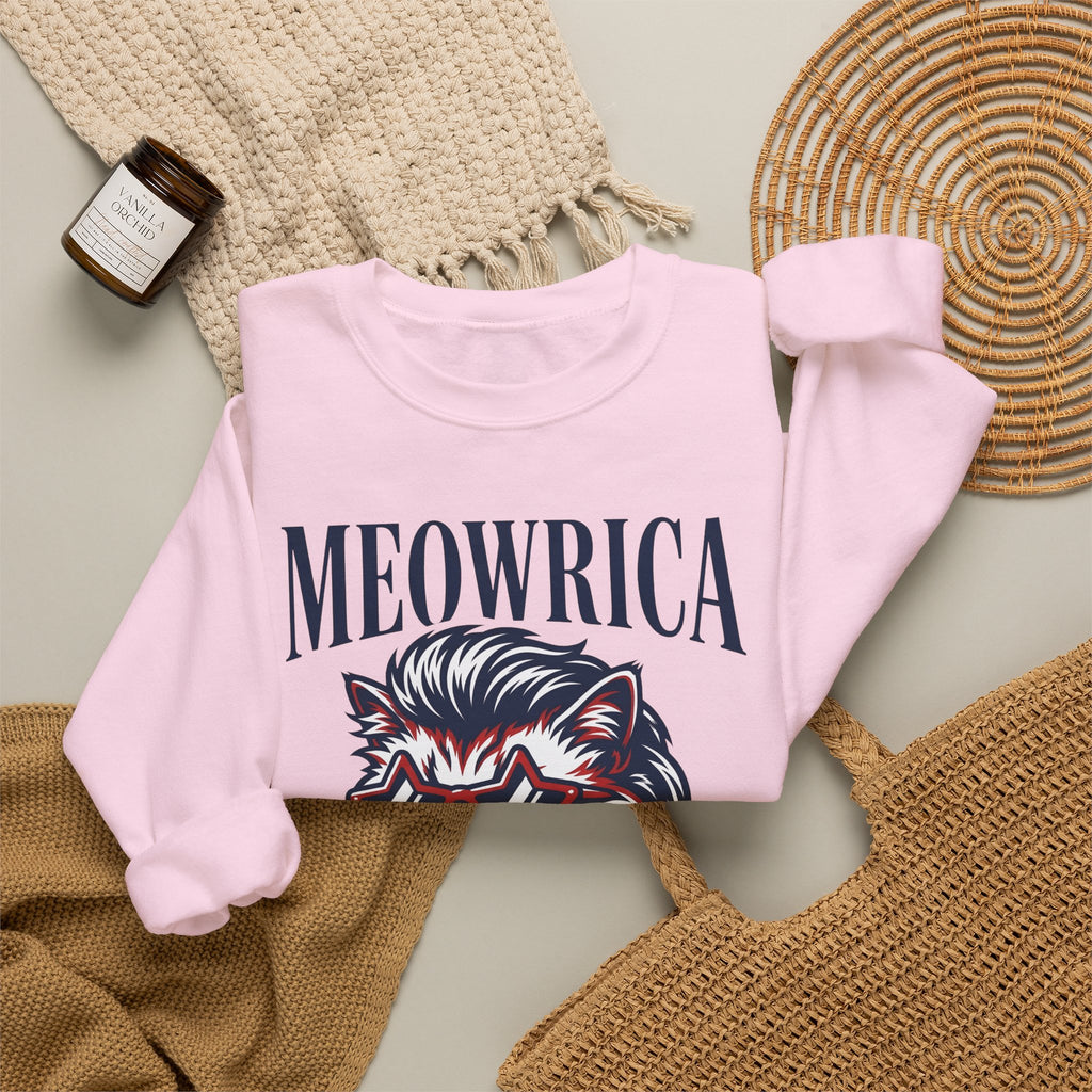 American Kitty Sweatshirt America Pet Gift Women Pop Art Sweatshirt Cat Sweatshirt Patriot Fan Fauvism Sweatshirt Animal Graphic Classic Star Shades Sweatshirt
