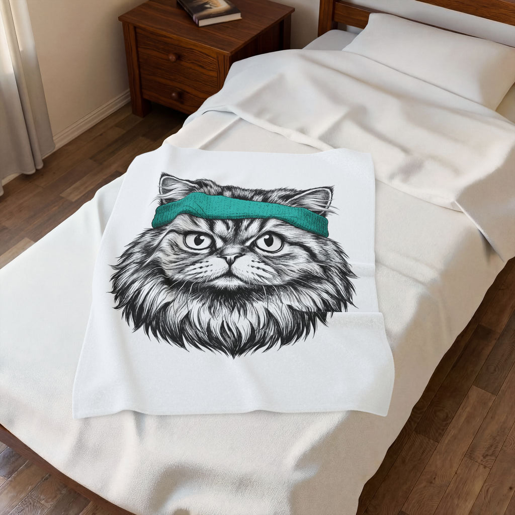 Striped Cat Blanket Cat Pet Supplies Gift Women Doodle Blanket Tabby Cat Blanket Cat Fan Feline Blanket Pet Accessories Graphic Minimalist Headwrap