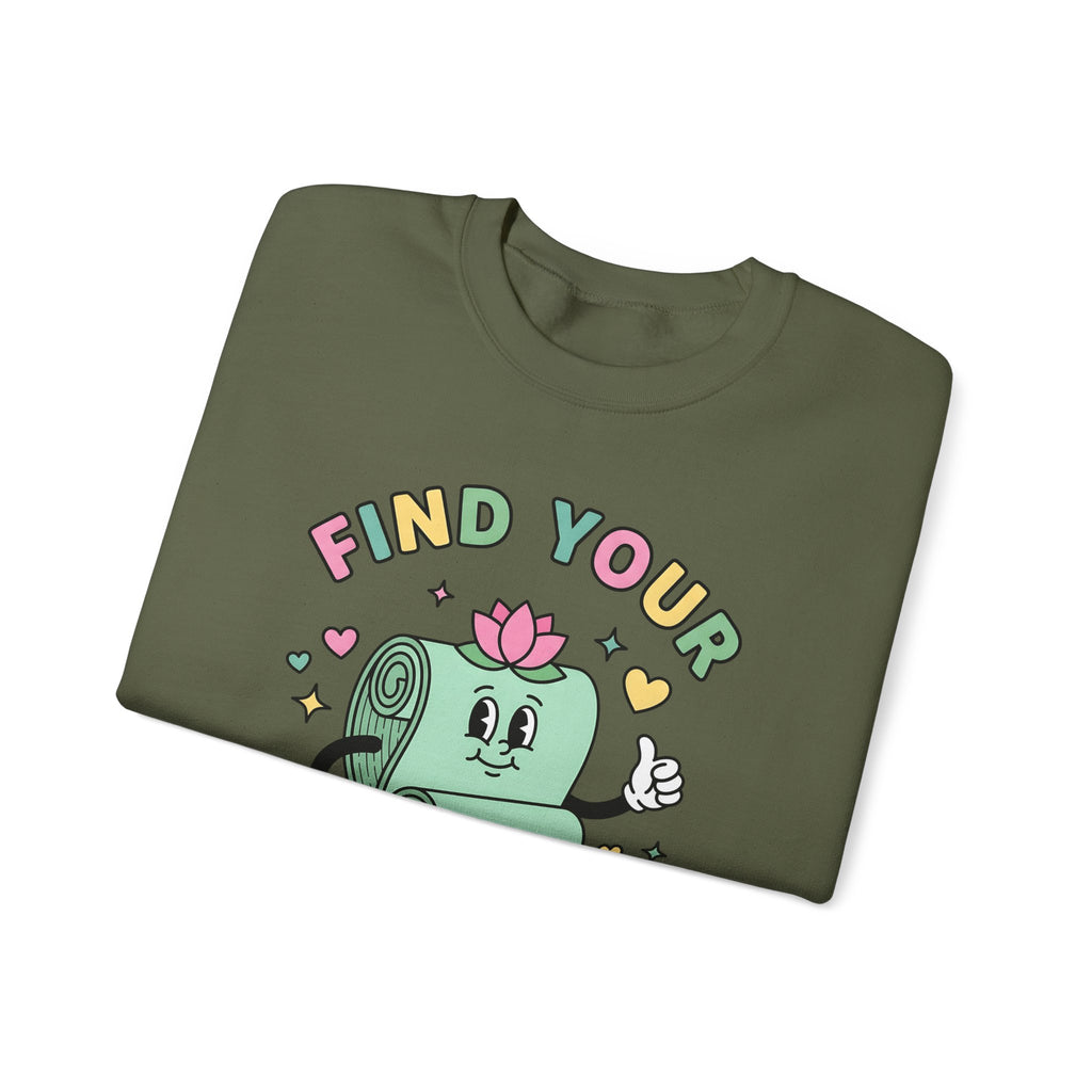 Workout Mat Design Sweatshirt Yoga Relaxation Gift Women Doodle Sweatshirt Exercise Mat Sweatshirt Yoga Enthusiast Hand Drawn Sweatshirt Calming Illustration