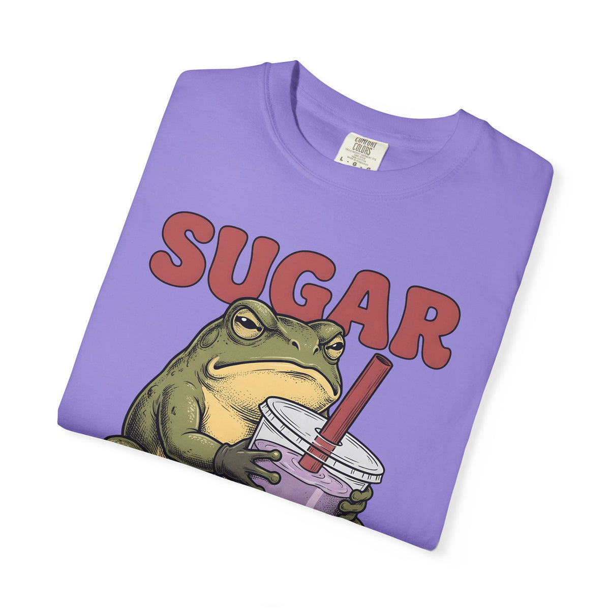 Frog Tea Drink T-Shirt Funny Critter Gift Women Line Art T-Shirt Toad Drink T-Shirt Humor Fan Cartoon Graphic T-Shirt Illustration Tea Cup T-Shirt