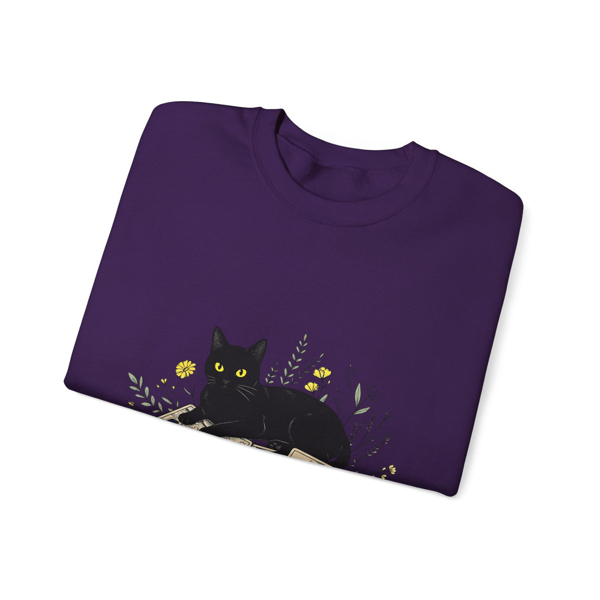 Black Cat Sweatshirt Cat Witchcraft Gift Women Botanical Sweatshirt Cat Sweatshirt Feline Fan Botanical Sweatshirt Occult Graphic Vintage Tarot Cards Sweatshirt
