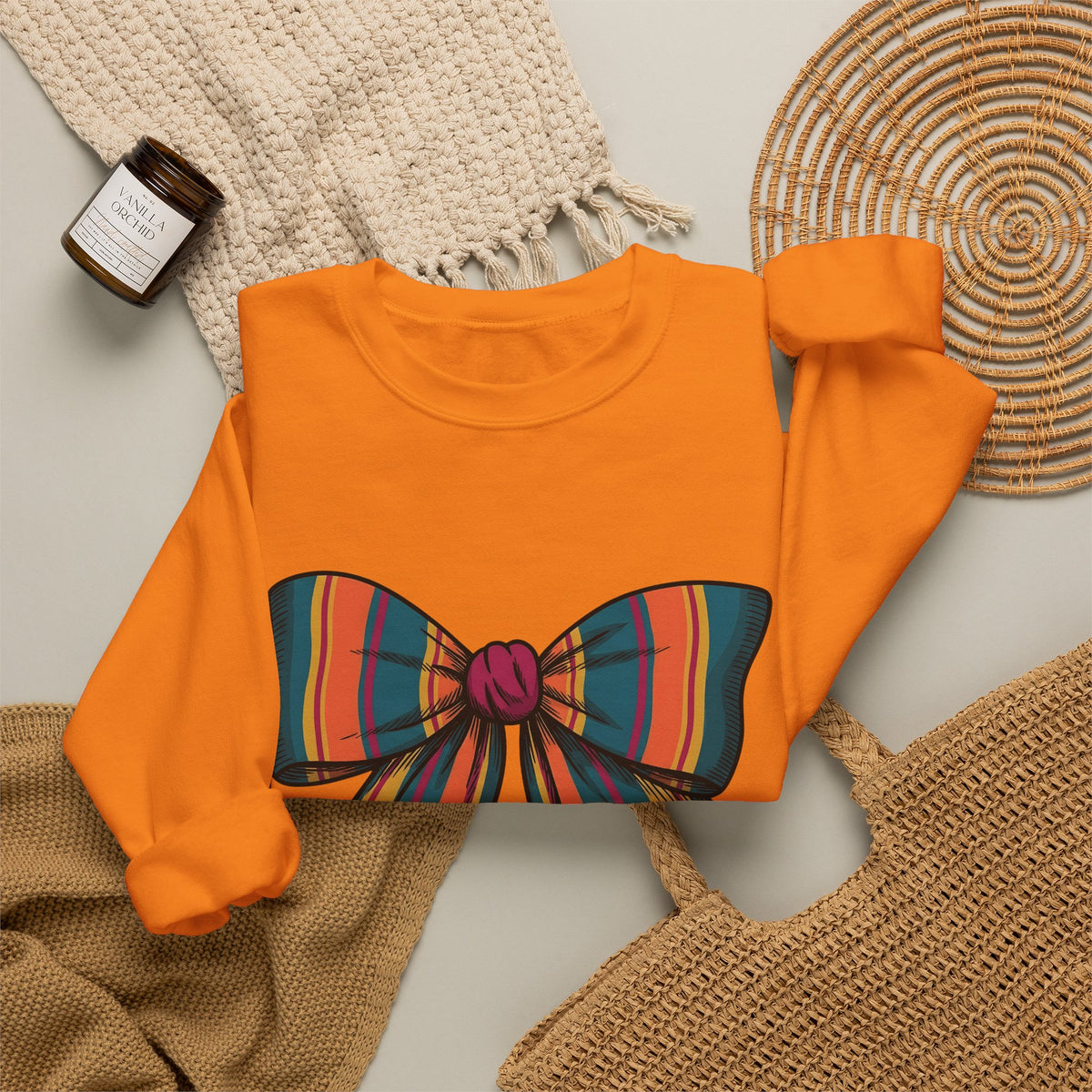 Striped Hair Bow Sweatshirt Moms Apparel Gift Women Simple Graphic Sweatshirt Hair Bow Sweatshirt Mom Fan Minimalist Sweatshirt Clothing Graphic Classic Fringe