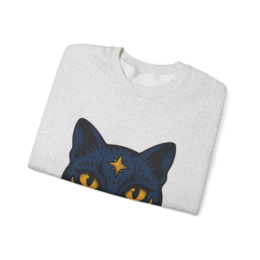 Magic Cat Sweatshirt Cat Horoscope Gift Women Ink Sweatshirt Kitten Sweatshirt Feline Fan Tattoo Sweatshirt Astrology Graphic Retro Sparkle Sweatshirt