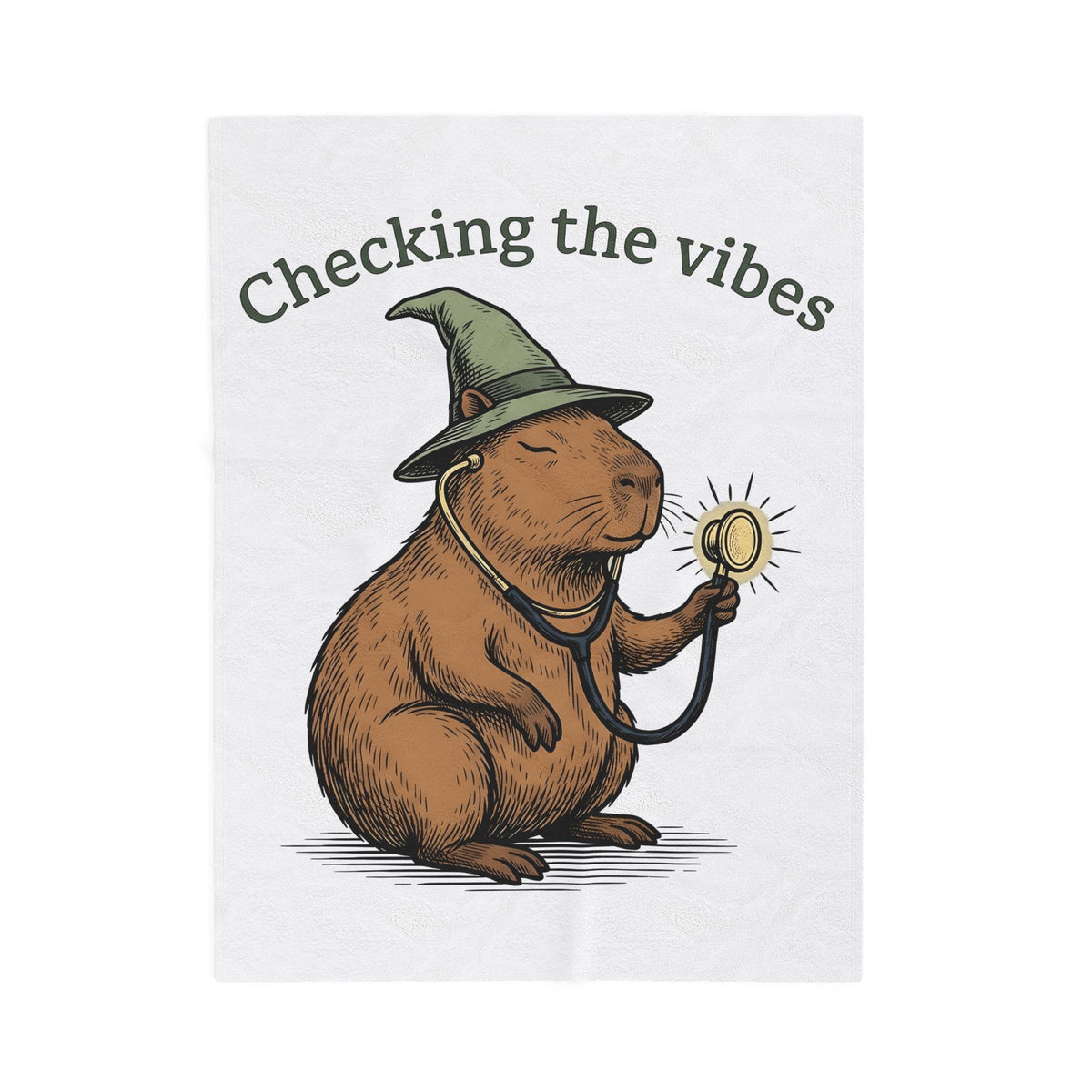 Capybara Warlock Blanket Nurses Critter Gift Women Illustrated Blanket Rodent Blanket Nurse Enthusiast Cartoon Blanket Animal Graphic Line Art