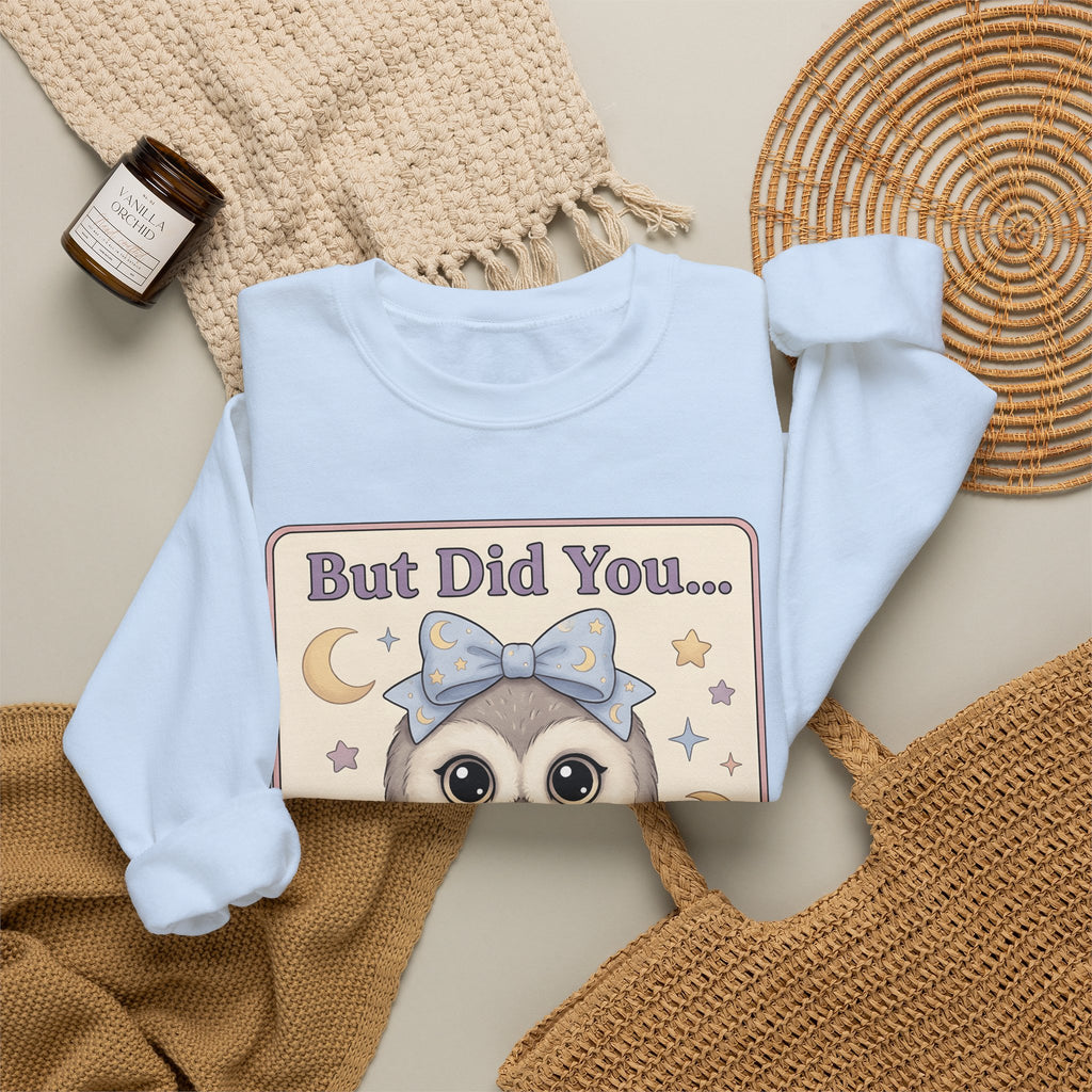 Owl Bow Sweatshirt Teachers School Gift Women Kawaii Sweatshirt Owl Sweatshirt Educator Enthusiast Cute Sweatshirt Classroom Graphic Pastel Laptop Sweatshirt
