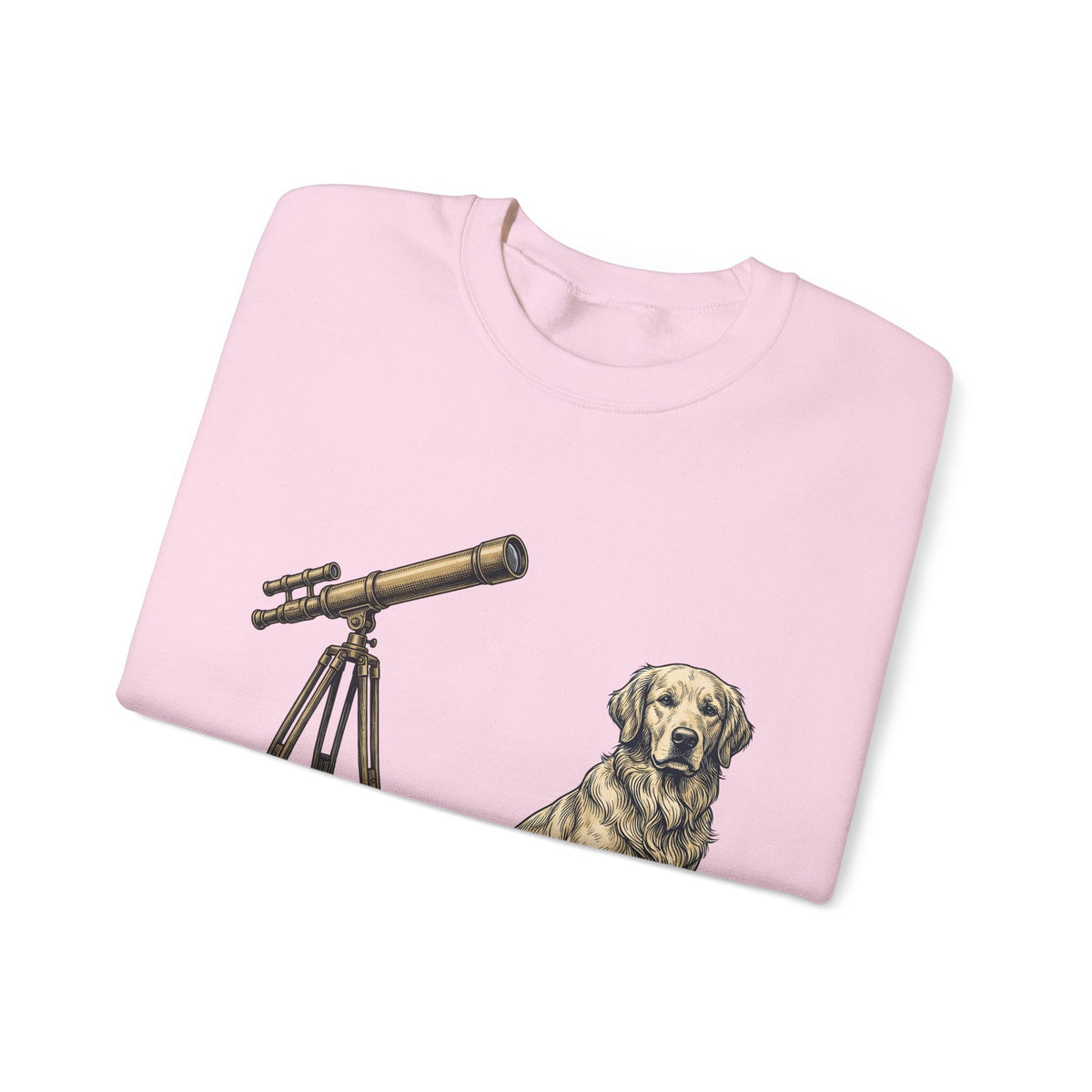 Golden Retriever Sweatshirt Dog Universe Gift Women Antique Sweatshirt Retriever Sweatshirt Dog Fan Vintage Sweatshirt Galaxy Graphic Cartoon Telescope Sweatshirt