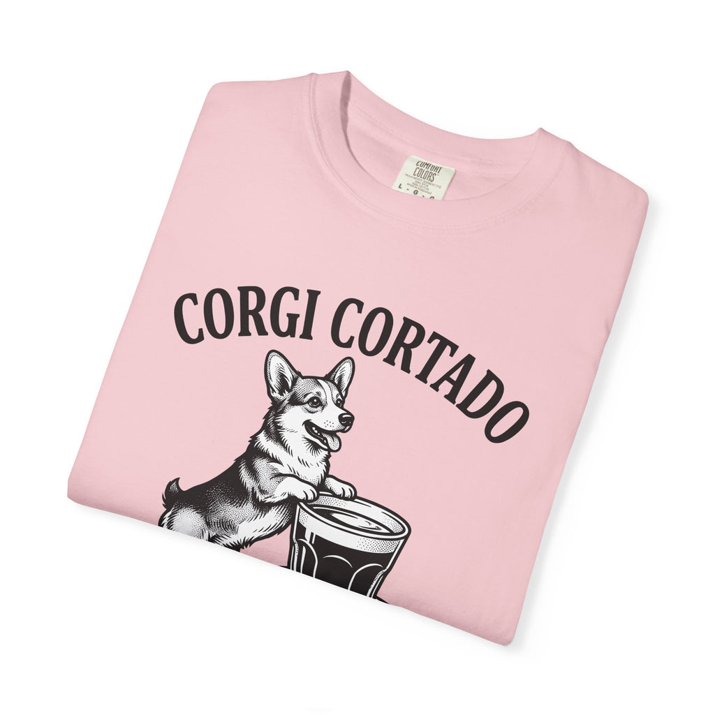Corgi T-Shirt Dog Cafe Gift Women Rustic T-Shirt Pembroke T-Shirt Dog Fan Country T-Shirt Coffee Graphic Doodle Latte Cup T-Shirt