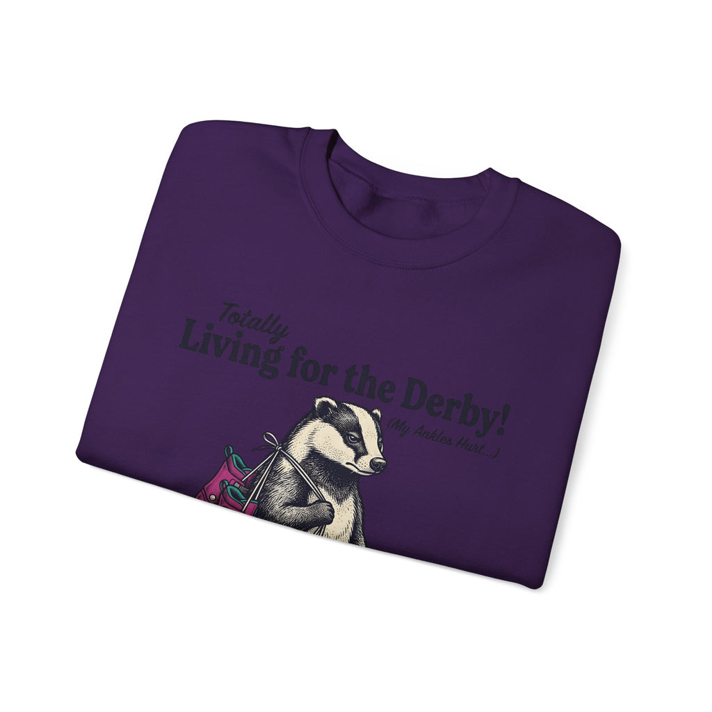 Badger Roller Skates Sweatshirt Funny Pet Gift Women Retro Sweatshirt Roller Skating Sweatshirt Humor Fan Vintage Sweatshirt Animal Graphic Sketch Creature