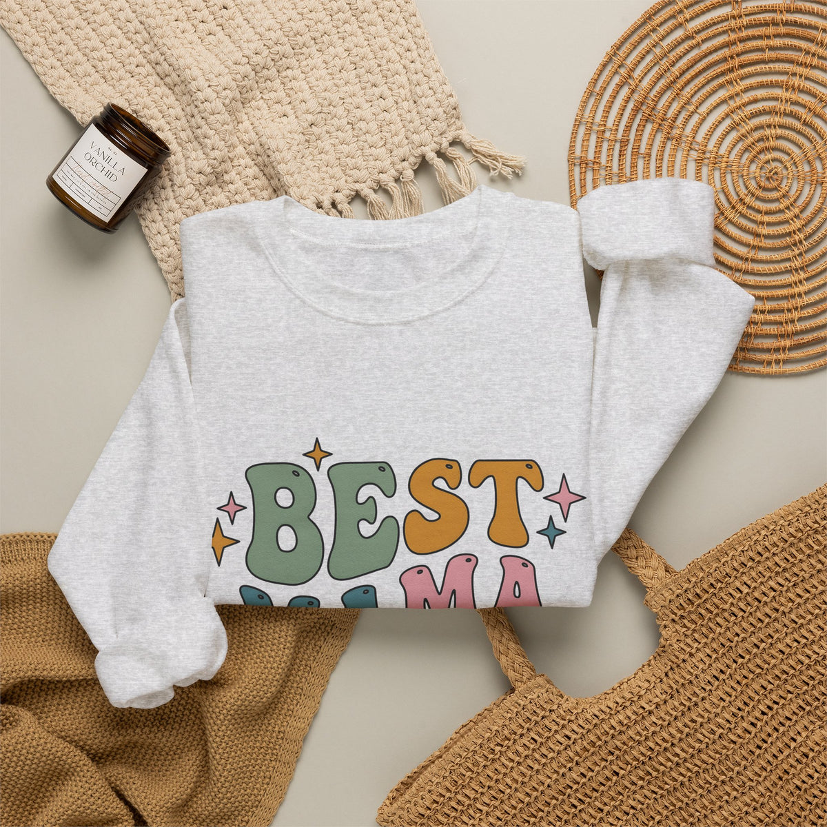 Funky Lettering Sweatshirt Moms Household Gift Women Vintage Sweatshirt Typography Sweatshirt Motherhood Fan Retro Sweatshirt Home Graphic Neon Sparkles Sweatshirt
