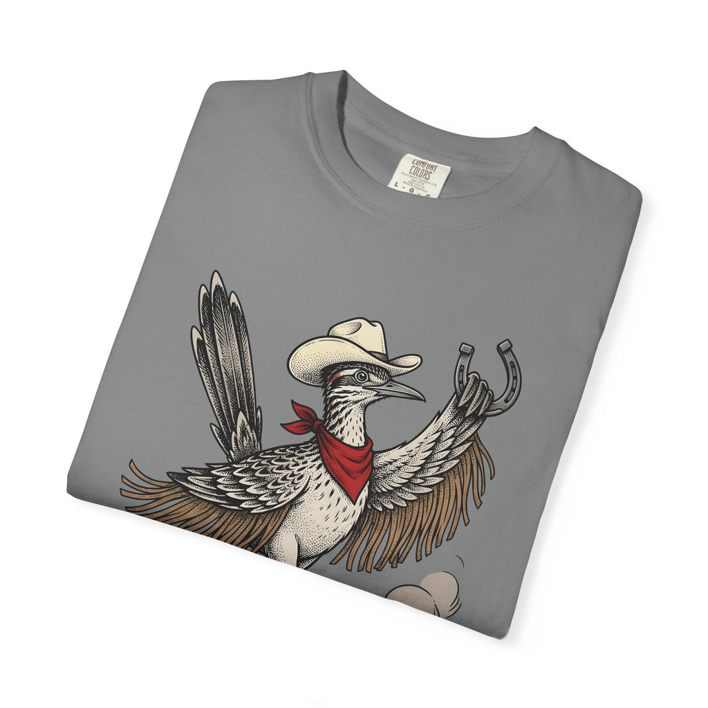Cowboy Bird T-Shirt Cowgirl Country Gift Women Hand Drawn T-Shirt Rodeo T-Shirt Cowgirl Fan Illustrated T-Shirt Rural Graphic Cartoon Horseshoe