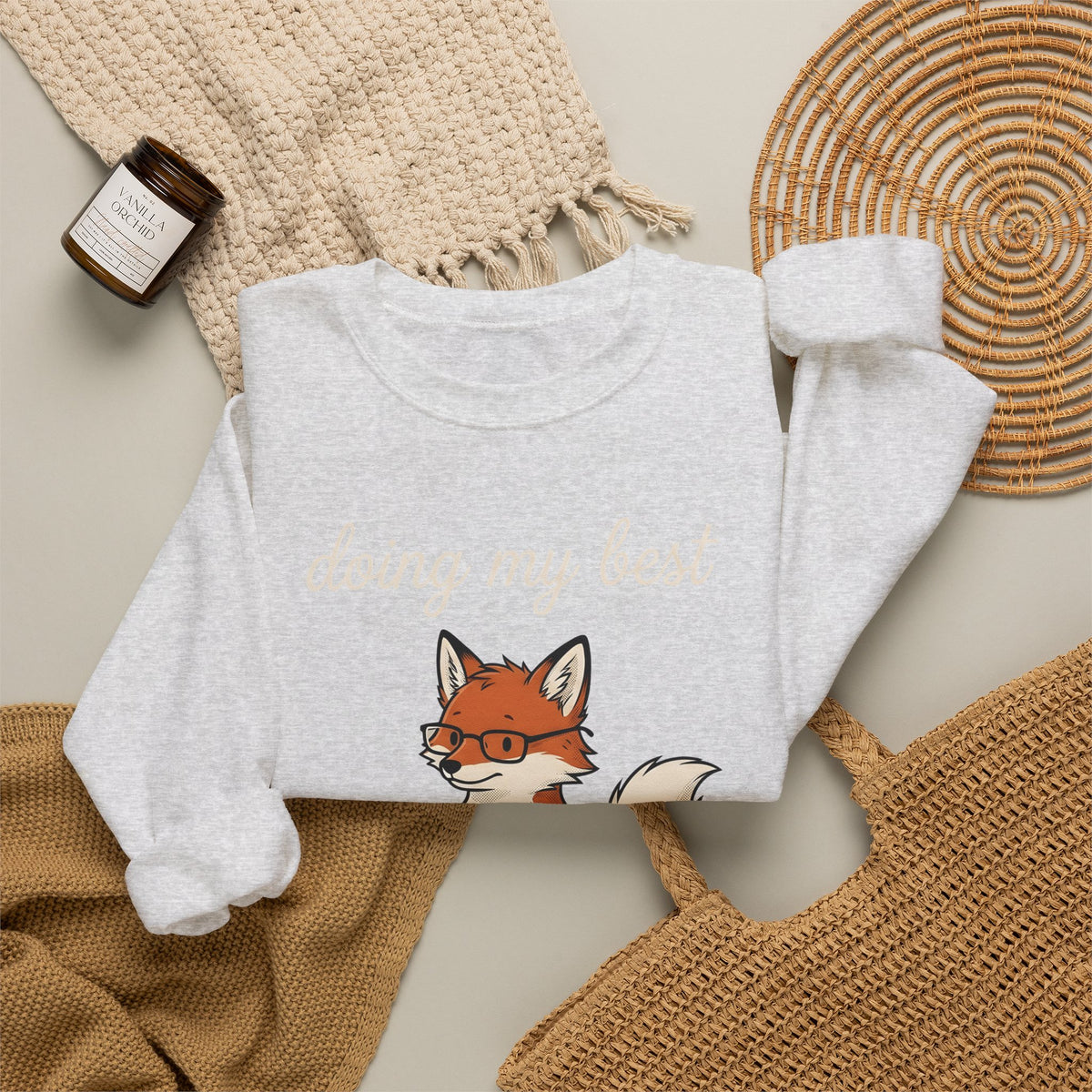 Fox Glasses Sweatshirt Teacher Animal Gift Women Cute Sweatshirt Spectacles Sweatshirt Educator Enthusiast Adorable Sweatshirt Wildlife Graphic Hand Drawn