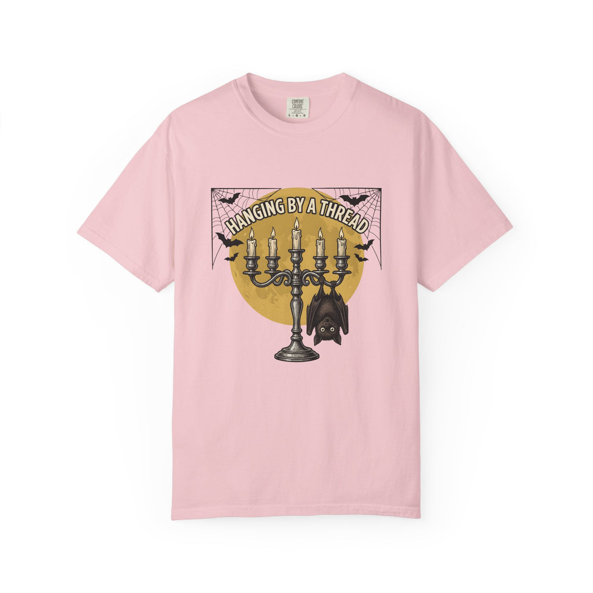 Bat Candelabra T-Shirt Halloween Goth Gift Women Gothic T-Shirt Candelabrum T-Shirt Horror Fan Dark T-Shirt Emo Graphic Vintage Spiderweb T-Shirt