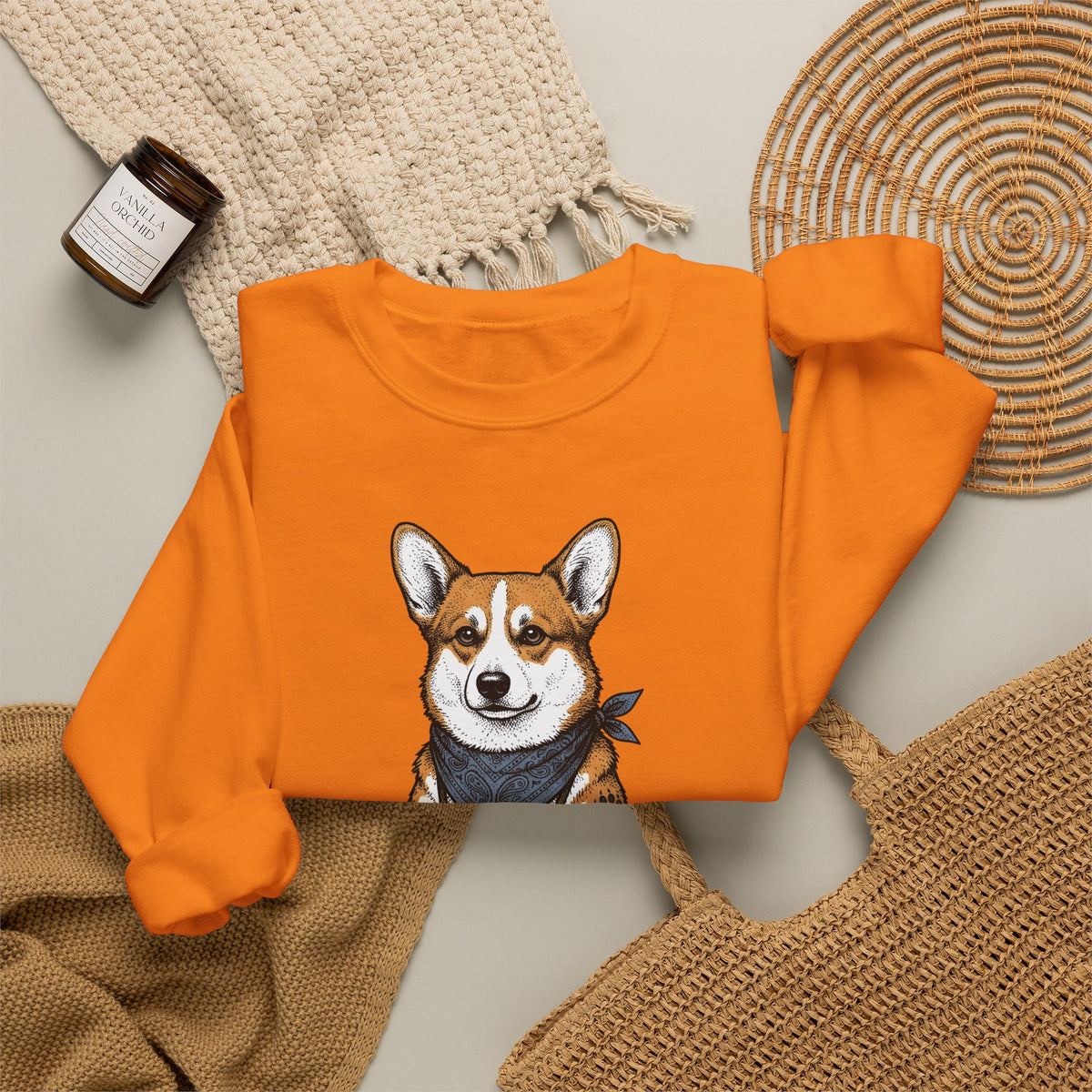 Corgi Puppy Sweatshirt Dog Pets Gift Women Sketch Sweatshirt Puppy Sweatshirt Dog Fan Pup Drawing Pet Graphic Retro Spyglass Sweatshirt