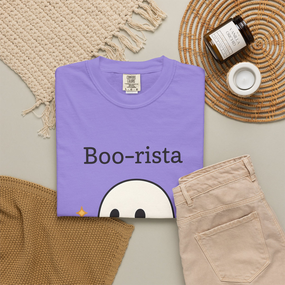 Ghost Barista T-Shirt Coffee Halloween Gift Women Cute T-Shirt Specter T-Shirt Coffee Fan Kawaii T-Shirt Spooky Graphic Cartoon Coffee T-Shirt T-Shirt