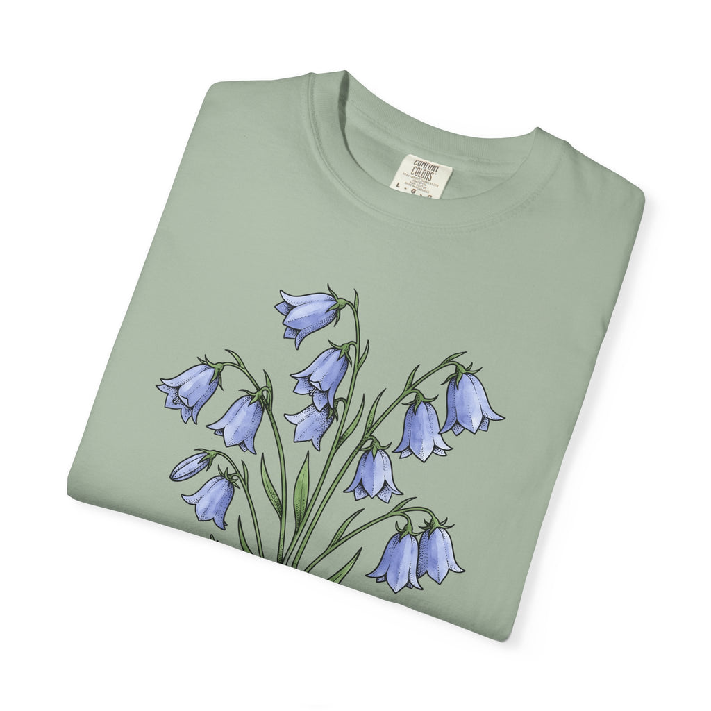 Bluebell Flower T-Shirt Boho Chic Floral Gift Women Botanical T-Shirt Harebell T-Shirt Bohemian Enthusiast Botanical T-Shirt Floral Graphic Vintage