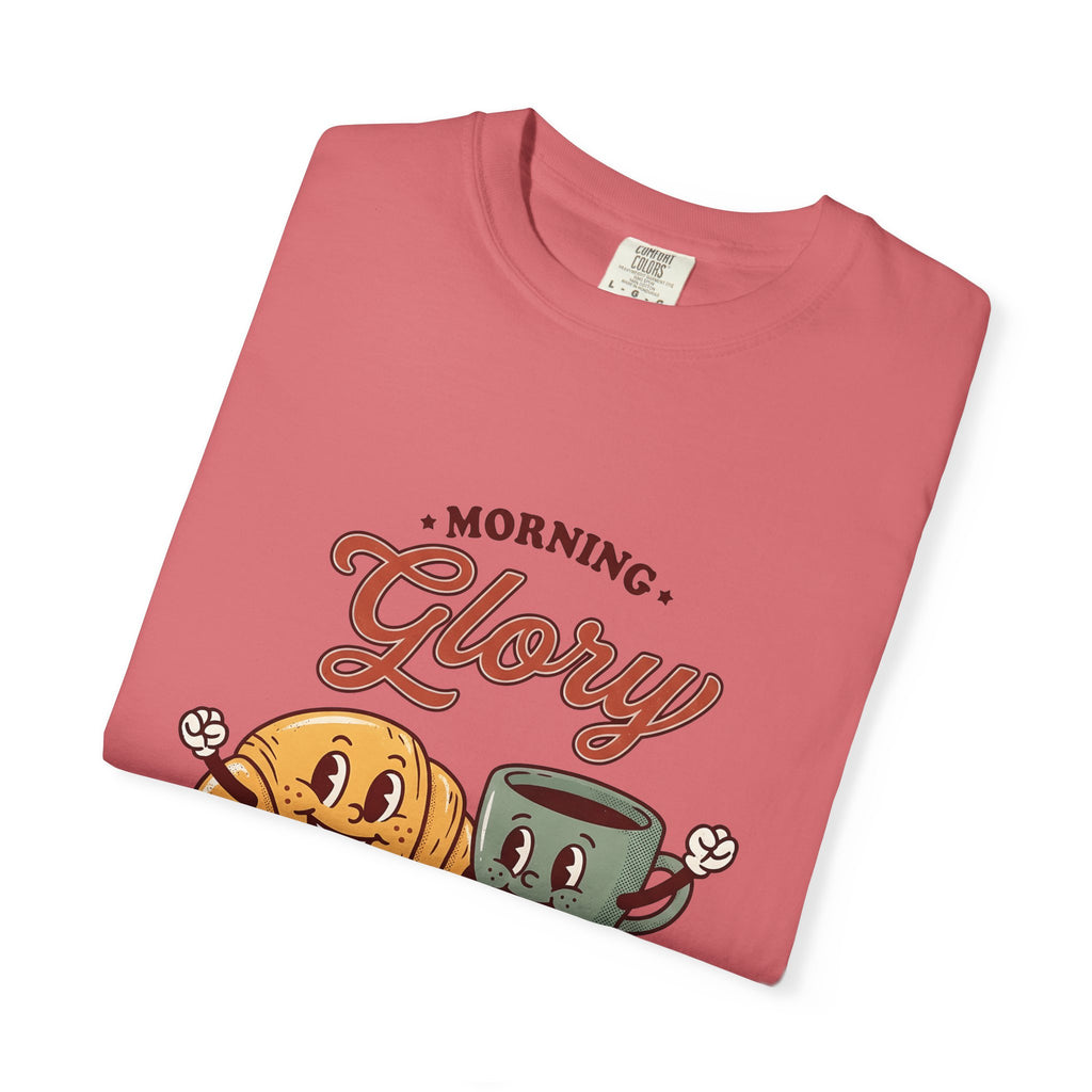 Croissant Espresso Cup T-Shirt Coffee Morning Meal Gift Women Illustration T-Shirt Coffee T-Shirt T-Shirt Coffee Fan Coffee Art T-Shirt Breakfast