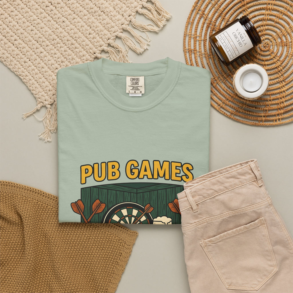 Darts Game T-Shirt Sports Lounge Gift Women Grunge T-Shirt Darts T-Shirt Athlete Fan Distressed T-Shirt Relaxation Graphic Cartoon Ale Glass T-Shirt