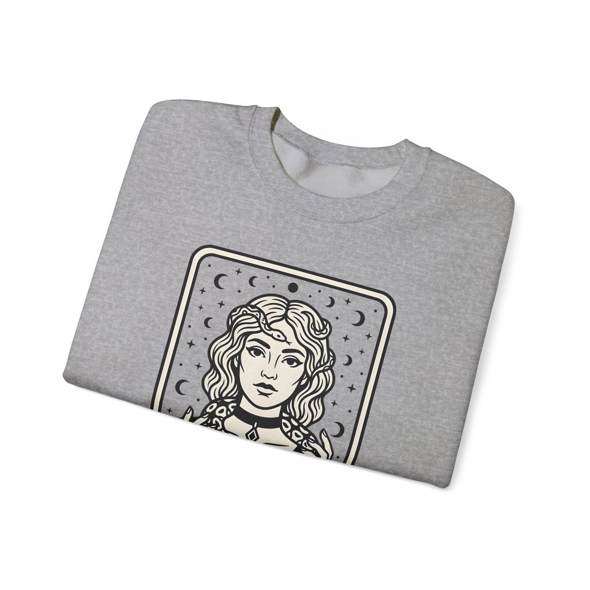 Mystical Female Serpent Sweatshirt Boho Chic Spells Gift Women Oracle Sweatshirt Snake Sweatshirt Bohemian Fan Divination Sweatshirt Magic Graphic Retro Lunar