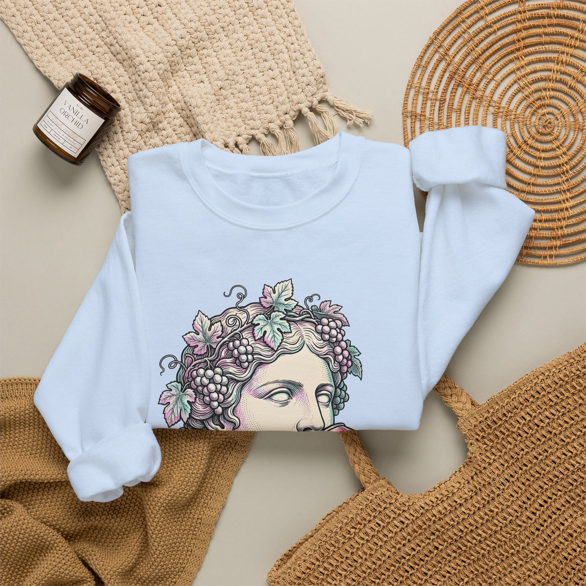 Classical Statue Sweatshirt Greek Art Trend Gift Women Cartoon Sweatshirt Sculpture Sweatshirt Art Fan Comic Sweatshirt Fashion Graphic Hand Drawn Beverage Can