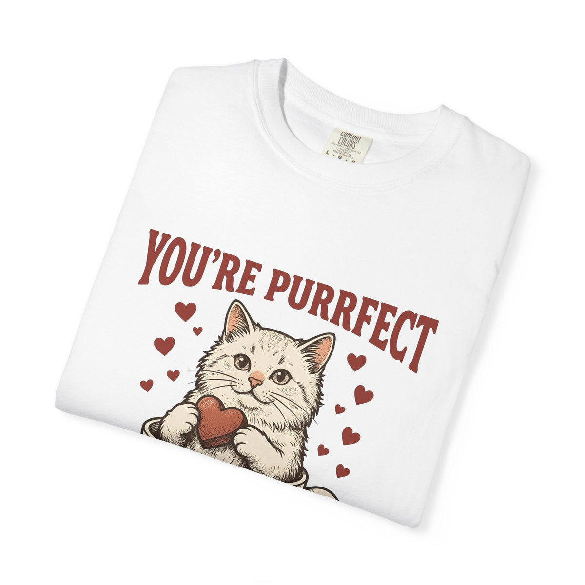Kitten T-Shirt T-Shirt Cat Hearts Gift Women Retro T-Shirt Coffee T-Shirt T-Shirt Cat Fan Feline T-Shirt Vintage T-Shirt Valentine Graphic Sketch Love Symbols