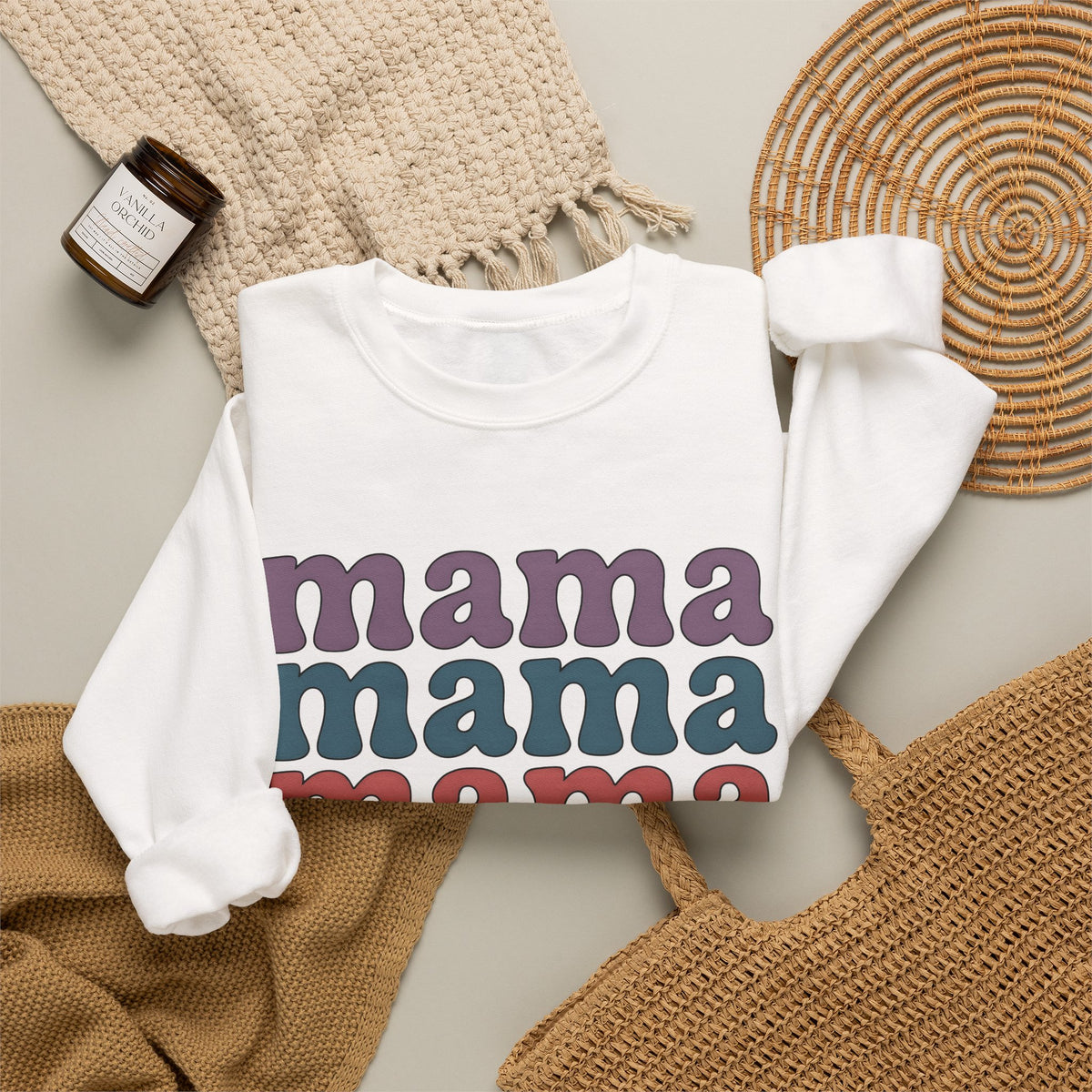 Retro Text Moms Family Gift Bold Typography Sweatshirt