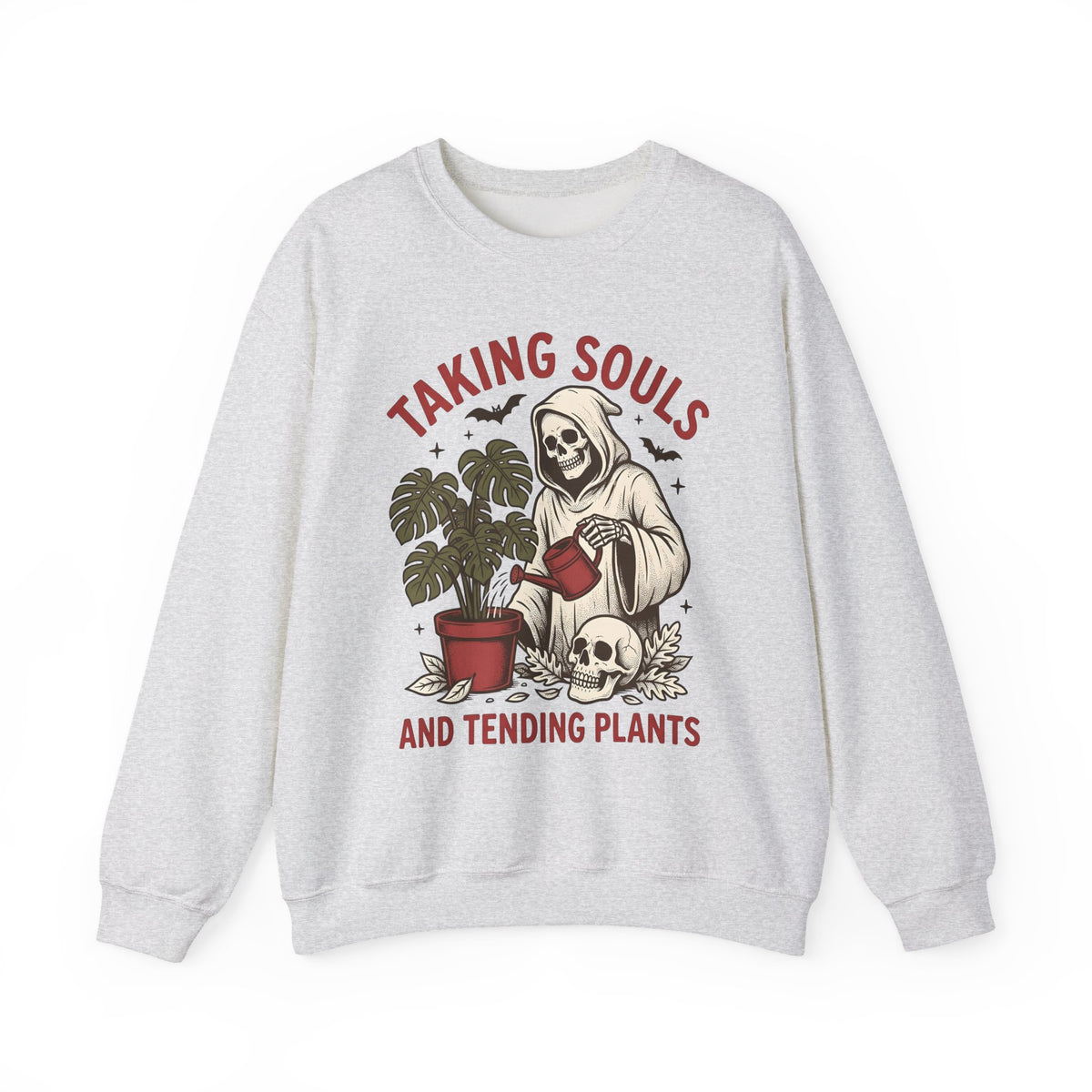 Skull Harvester Sweatshirt Halloween Outdoors Gift Women Classic Sweatshirt Reaper Sweatshirt Horror Fan Skull Sweatshirt Wilderness Graphic Line Art Jungle
