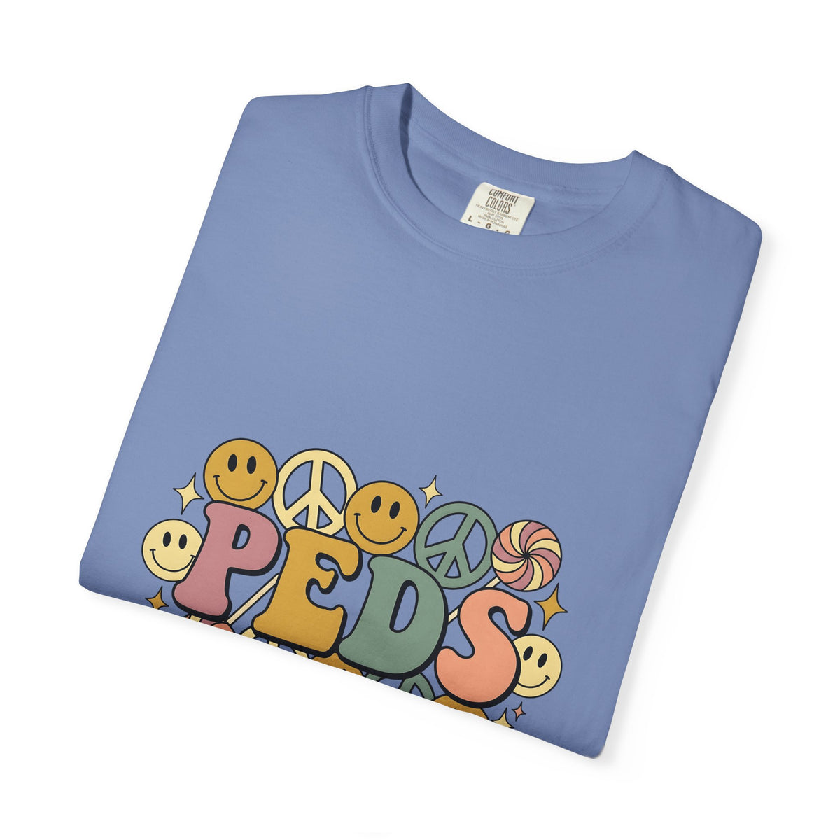 Happy Face Peace Symbol T-Shirt Nurses Kids Gift Women Cartoon T-Shirt Smiley T-Shirt Nurse Enthusiast Comic T-Shirt Youth Graphic Vintage Candy