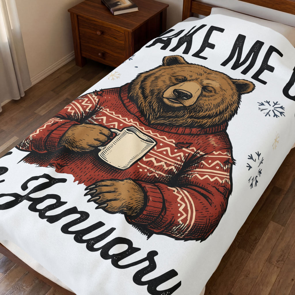 Bear Knitwear Blanket Christmas Cold Gift Women Cabin Blanket Teddy Blanket Xmas Fan Rustic Blanket Frosty Graphic Outline Winter Snow Blanket