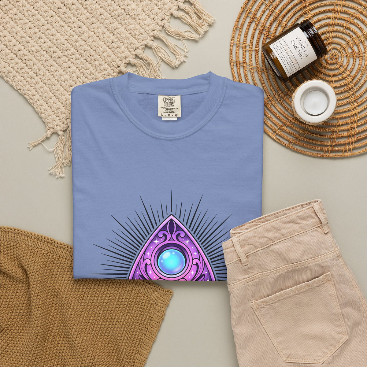 Magic Planchette T-Shirt Boho Chic Zodiac Gift Women Mystical T-Shirt Ouija Board T-Shirt Bohemian Fan Spiritual T-Shirt Astrology Graphic Trippy