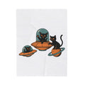 Space Cats Blanket Cat Space Gift Women Vintage Blanket Kitty Blanket Feline Fan Retro Blanket Astronaut Graphic Retro Ufo Blanket