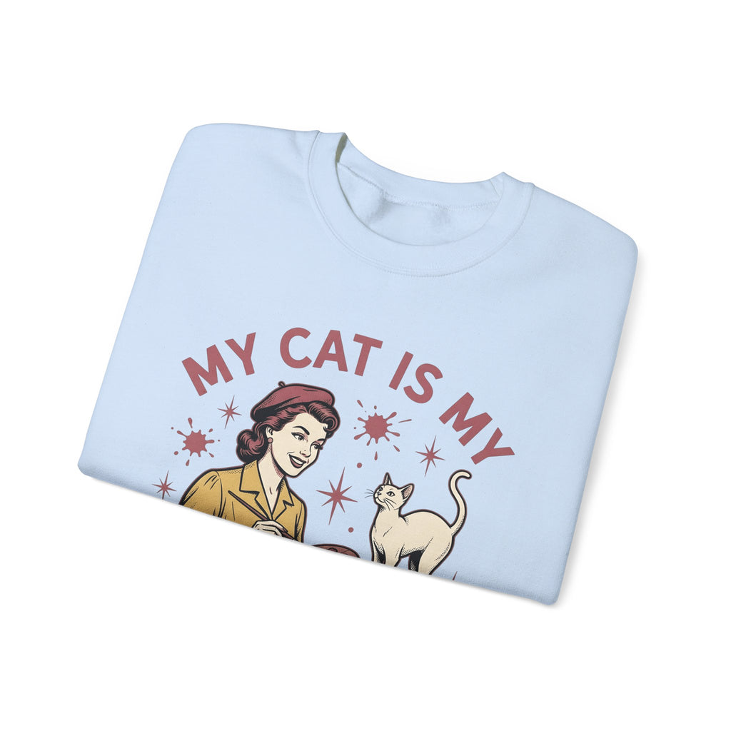 Kitty Artist Sweatshirt Cat Fauna Gift Women Antique Sweatshirt Cat Lady Sweatshirt Feline Fan Vintage Sweatshirt Wildlife Graphic Heritage Art Palette Sweatshirt