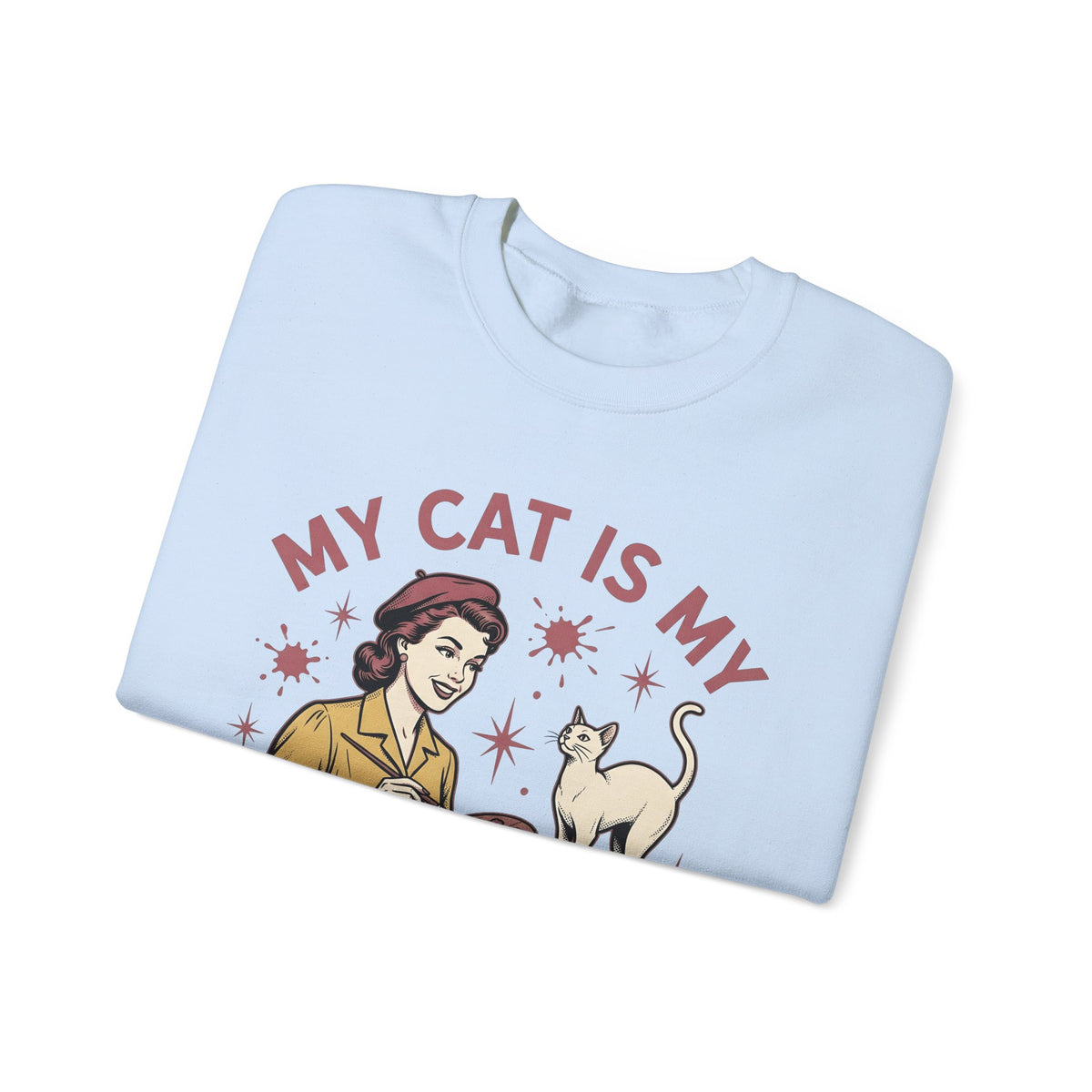 Kitty Artist Sweatshirt Cat Fauna Gift Women Antique Sweatshirt Cat Lady Sweatshirt Feline Fan Vintage Sweatshirt Wildlife Graphic Heritage Art Palette Sweatshirt