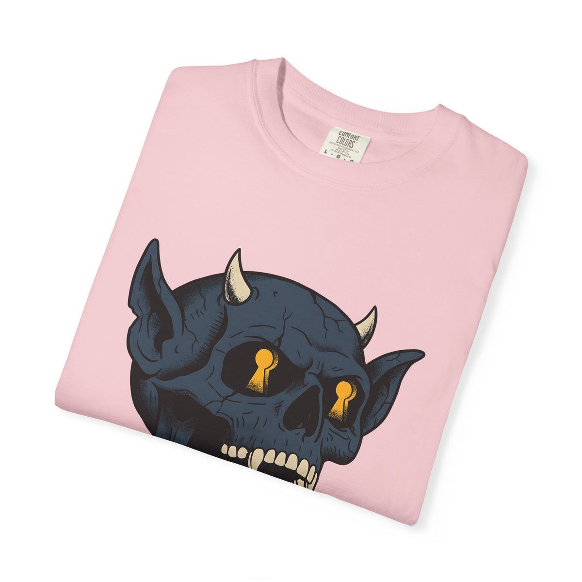 Devil Skull T-Shirt Halloween Horror Gift Women Tattoo T-Shirt Skull T-Shirt Horror Fan Scary Graphic T-Shirt Retro Teeth T-Shirt