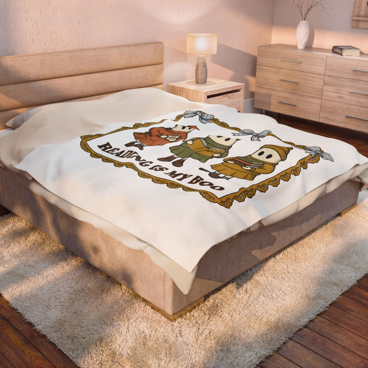 Phantom Reader Blanket Teachers Fright Gift Women Adorable Blanket Bookworm Blanket Educator Enthusiast Cute Blanket Horror Graphic Classic