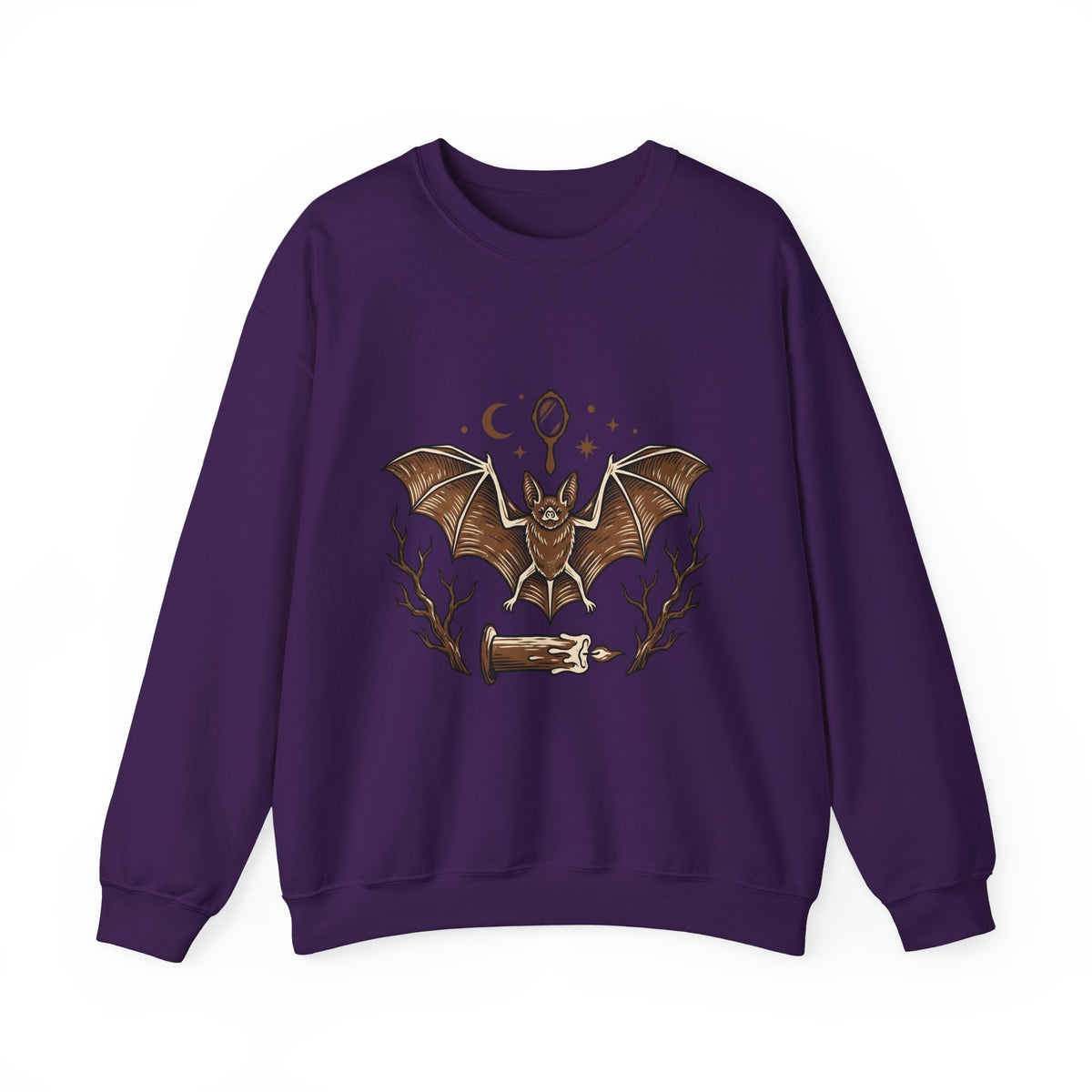 Bat Drawing Sweatshirt Boho Chic Magic Gift Women Creepy Sweatshirt Bat Sweatshirt Bohemian Fan Spooky Sweatshirt Mystical Graphic Sketch Taper Candle Sweatshirt