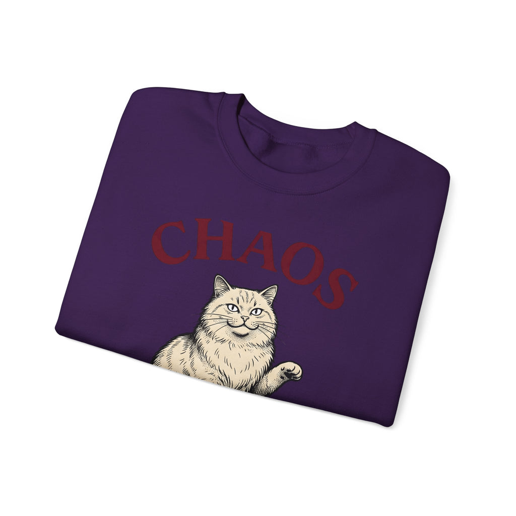 Fluffy Cat Cat Humor Gift Hand Drawn Kitten Cat Fan Feline Funny Vintage Coffee Sweatshirt