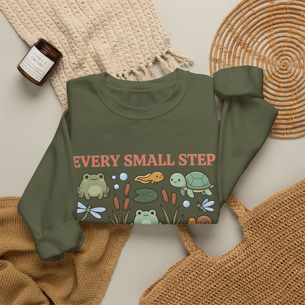Frog Turtle Snail Sweatshirt Motivation Nature Gift Women Cartoon Sweatshirt Amphibian Sweatshirt Inspirational Enthusiast Comic Sweatshirt Environmental