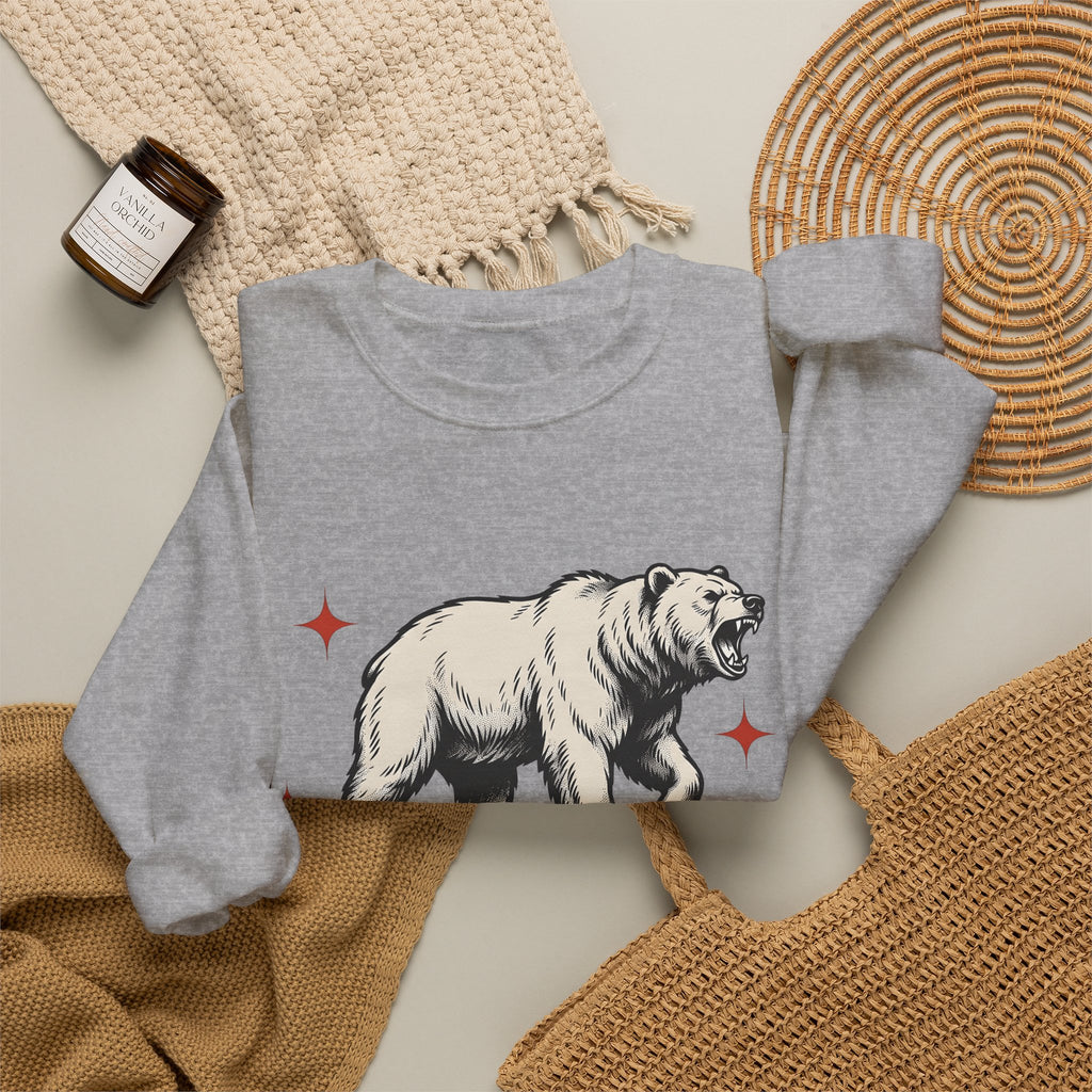 Grizzly Bear Sweatshirt Bear Animal Gift Women Vintage Sweatshirt Ursa Sweatshirt Bear Fan Grizzly Graphic Retro Star Sweatshirt