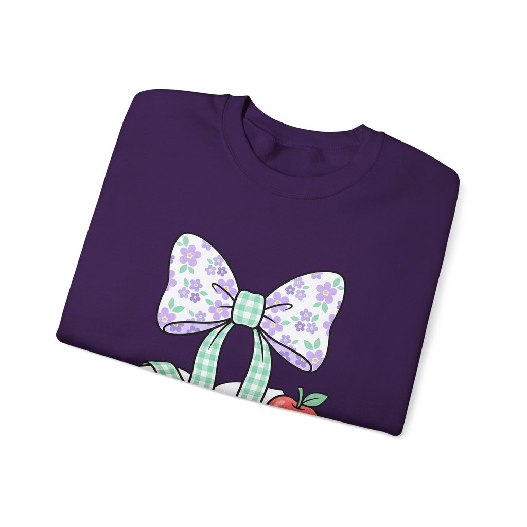 Reading Bow Sweatshirt Teachers Education Gift Women Cute Sweatshirt Reading Bow Sweatshirt Teacher Enthusiast Adorable Sweatshirt Learning Graphic Muted Fruit