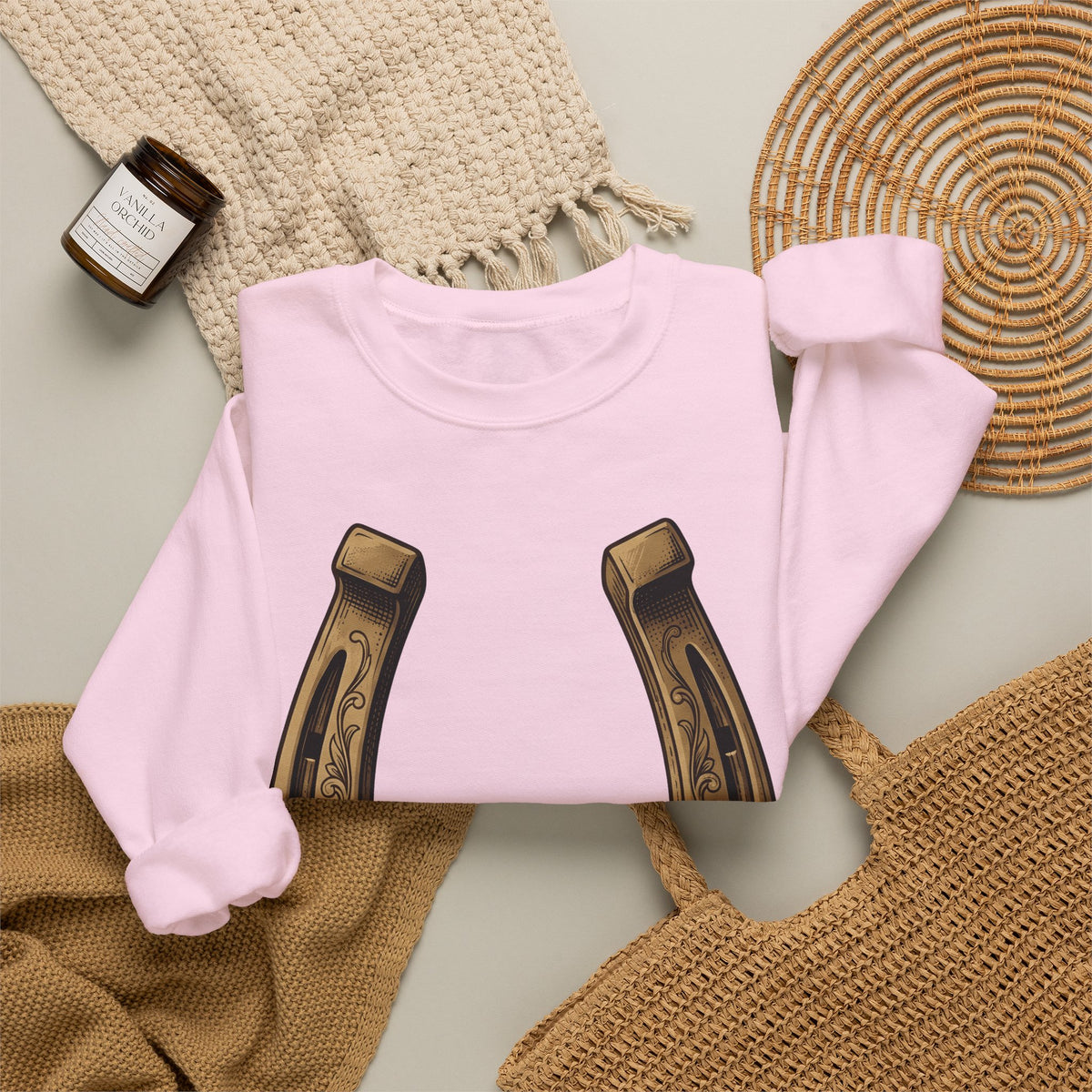 Horseshoe Sweatshirt Cowgirl Farm Gift Women Cowboy Sweatshirt Shoe Sweatshirt Rodeo Fan Western Sweatshirt Ranch Graphic Retro Flower Sweatshirt